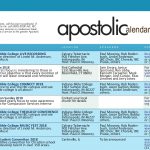 Apostolic Calendar - January 2018